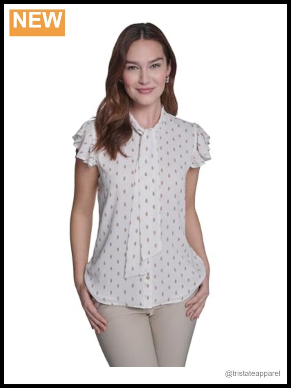 Tommy Hilfiger Women's Flutter Sleeve Blouse